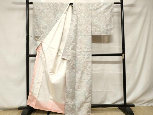 平和屋着物■上質な小紋　雲取り吉祥花文　正絹　逸品　CABF4353ev