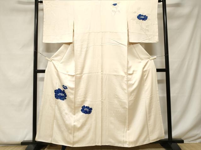 平和屋着物■中国三大刺繍　相良刺繍　訪問着　絞り　草花文　正絹　逸品　CABF4356ev