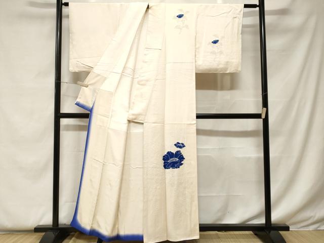 平和屋着物■中国三大刺繍　相良刺繍　訪問着　絞り　草花文　正絹　逸品　CABF4356ev