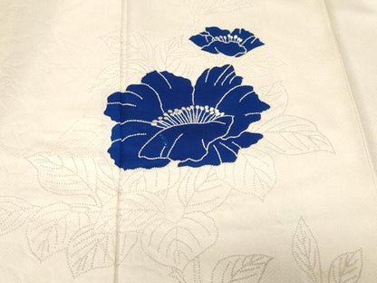 平和屋着物■中国三大刺繍　相良刺繍　訪問着　絞り　草花文　正絹　逸品　CABF4356ev