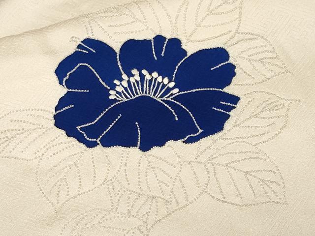 平和屋着物■中国三大刺繍　相良刺繍　訪問着　絞り　草花文　正絹　逸品　CABF4356ev