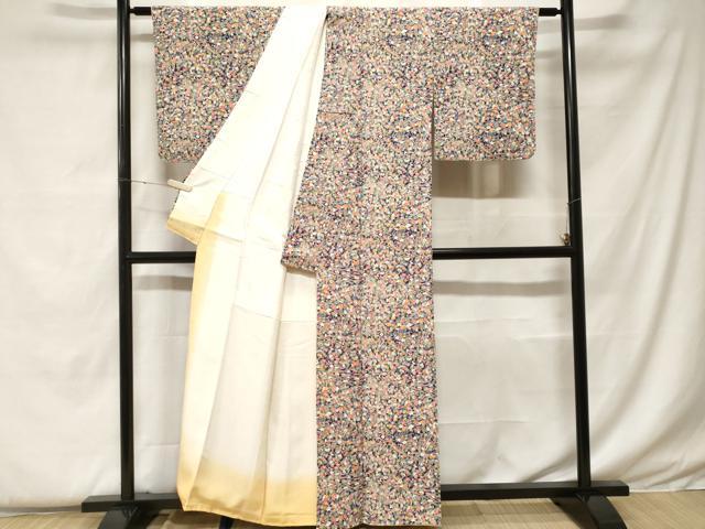 平和屋着物■上質な小紋　花尽くし文　正絹　逸品　CABF4358ev 平和屋着物□上質な小紋 花尽くし文 正絹 逸品 CABF4358ev