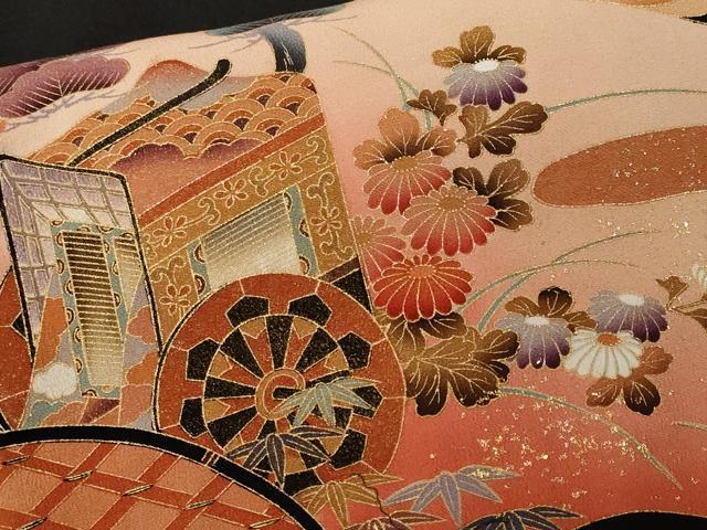 平和屋着物■豪華黒留袖　作家物　御所車松竹梅花文　暈し染め　金彩　正絹　逸品　CABF4359ev