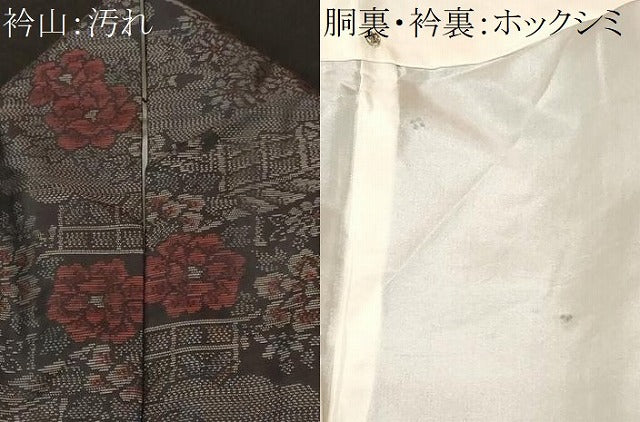 平和屋着物■本場大島紬　御所車風景文　正絹　逸品　CABF4364ev