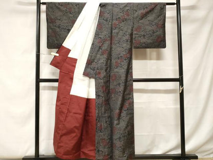 平和屋着物■本場大島紬　御所車風景文　正絹　逸品　CABF4364ev