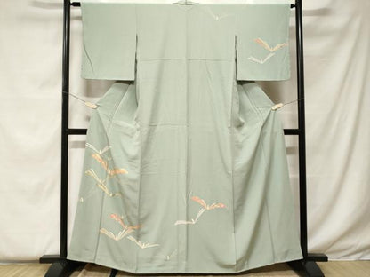 平和屋着物■訪問着　駒刺繍　松葉吉祥文　金彩　正絹　逸品　CABF4367ev