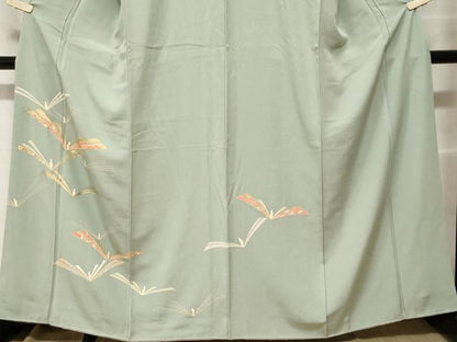 平和屋着物■訪問着　駒刺繍　松葉吉祥文　金彩　正絹　逸品　CABF4367ev