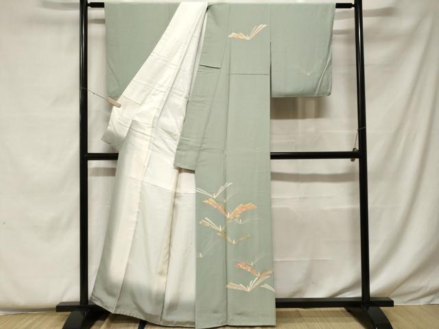 平和屋着物■訪問着　駒刺繍　松葉吉祥文　金彩　正絹　逸品　CABF4367ev 平和屋着物□訪問着 駒刺繍 松葉吉祥文 金彩 正絹 逸品 CABF4367ev