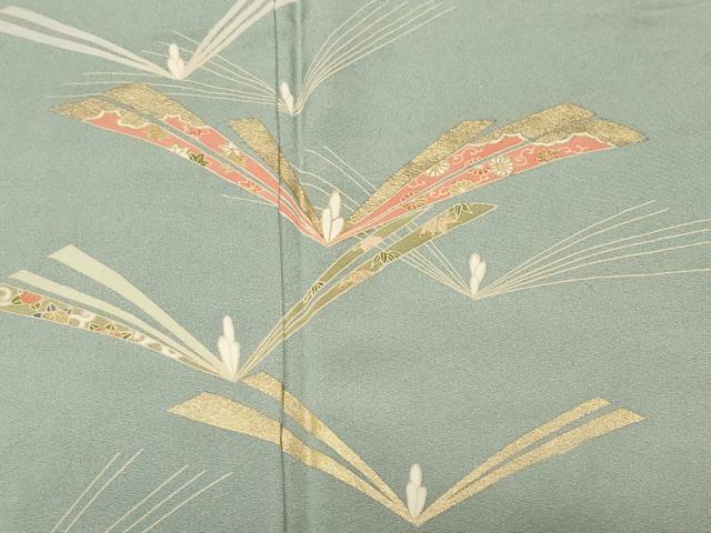 平和屋着物■訪問着　駒刺繍　松葉吉祥文　金彩　正絹　逸品　CABF4367ev 平和屋着物□訪問着 駒刺繍 松葉吉祥文 金彩 正絹 逸品 CABF4367ev