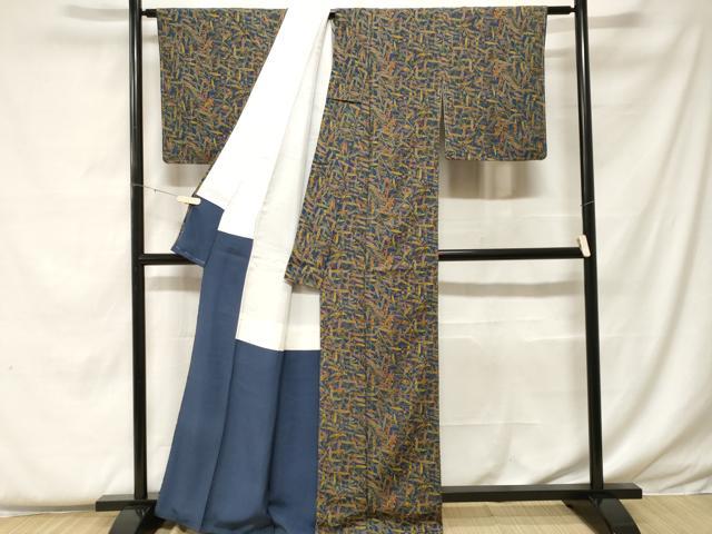 平和屋着物□上質な小紋 枝葉花文 金彩 正絹 逸品 未使用 CABF4369ev
