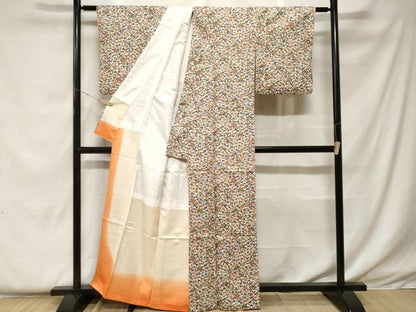 平和屋着物■上質な小紋　型染め　宝尽くし枝花文　正絹　逸品　CABF4377ev