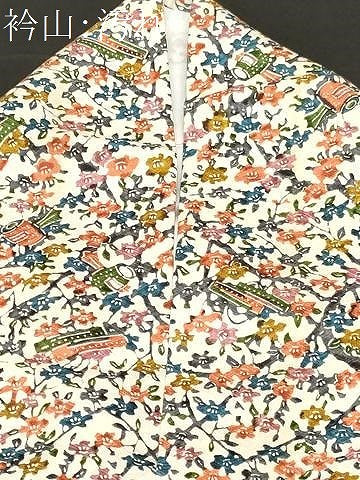 平和屋着物■上質な小紋　型染め　宝尽くし枝花文　正絹　逸品　CABF4377ev