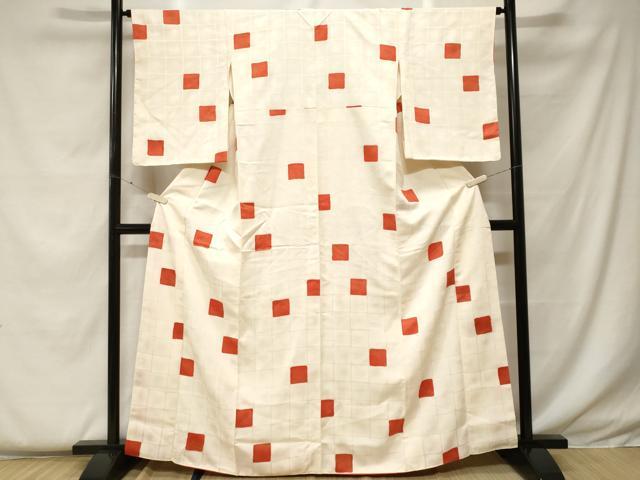 平和屋着物■上質な小紋　瓦草花文　金彩　正絹　逸品　CABF4382ev