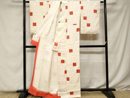 平和屋着物■上質な小紋　瓦草花文　金彩　正絹　逸品　CABF4382ev