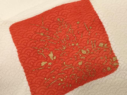 平和屋着物■上質な小紋　瓦草花文　金彩　正絹　逸品　CABF4382ev
