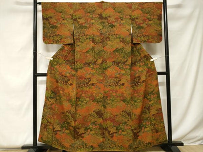 平和屋着物■上質な小紋 切嵌花鳥文 鬼しぼ縮緬 正絹 逸品 CABF4390ev
