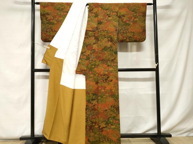 平和屋着物■上質な小紋 切嵌花鳥文 鬼しぼ縮緬 正絹 逸品 CABF4390ev