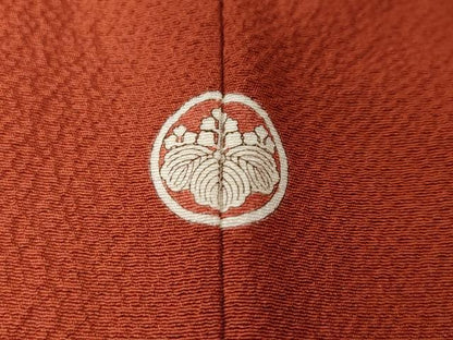 平和屋着物■上質な色無地　赤錆色　正絹　逸品　CABF4392ev