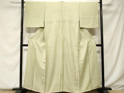 平和屋着物■上質な色無地 霞地紋 抹茶色 正絹 逸品 CABF4393ev