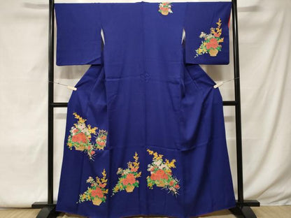 平和屋着物■訪問着 駒刺繍 花籠文 正絹 逸品 CABF4395ev