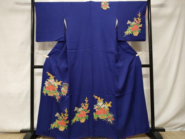 平和屋着物■訪問着 駒刺繍 花籠文 正絹 逸品 CABF4395ev