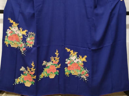 平和屋着物■訪問着 駒刺繍 花籠文 正絹 逸品 CABF4395ev