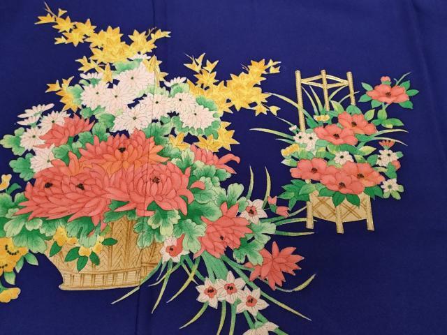 平和屋着物■訪問着 駒刺繍 花籠文 正絹 逸品 CABF4395ev
