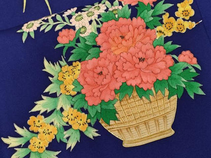 平和屋着物■訪問着 駒刺繍 花籠文 正絹 逸品 CABF4395ev