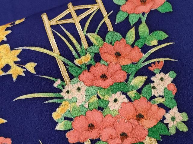 平和屋着物■訪問着 駒刺繍 花籠文 正絹 逸品 CABF4395ev
