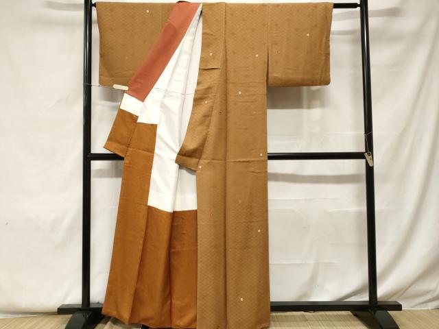 平和屋着物■上質な小紋 舞花文 金彩 正絹 逸品 CABF4397ev
