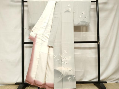 平和屋着物■訪問着 遠山枝花文 暈し染め 正絹 逸品 CABF4398ev