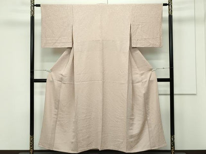 平和屋着物▽上質な色無地　単衣　洗柿色　正絹　逸品　CABF4401rv
