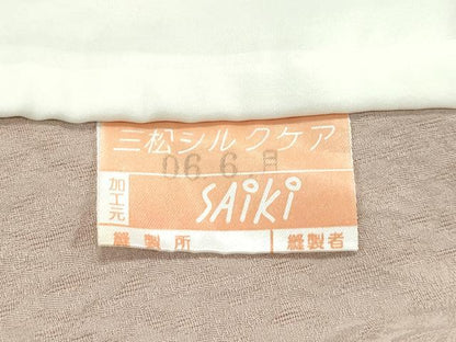 平和屋着物▽上質な色無地　単衣　洗柿色　正絹　逸品　CABF4401rv