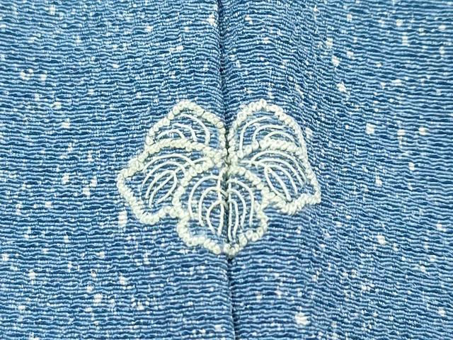 平和屋着物▽上質な小紋　単衣　たたき染め　紺鼠色地　正絹　逸品　CABF4402rv 平和屋着物▽上質な小紋 単衣 たたき染め 紺鼠色地 正絹