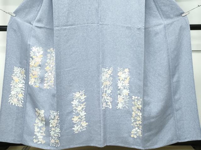 平和屋着物▽訪問着 単衣 草花文 金彩 正絹 逸品 CABF4408rv