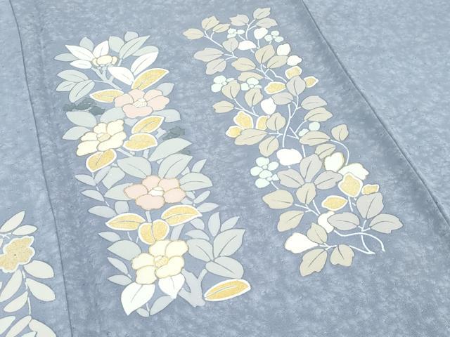 平和屋着物▽訪問着 単衣 草花文 金彩 正絹 逸品 CABF4408rv