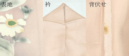 平和屋着物▽訪問着 単衣 手描き 草花文 暈し染め 正絹 逸品 CABF4409rv