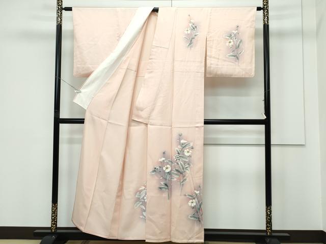 平和屋着物▽訪問着 単衣 手描き 草花文 暈し染め 正絹 逸品 CABF4409rv