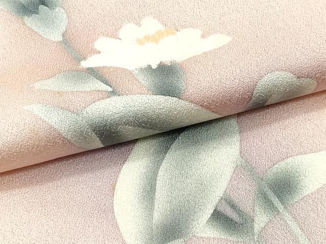 平和屋着物▽訪問着 単衣 手描き 草花文 暈し染め 正絹 逸品 CABF4409rv