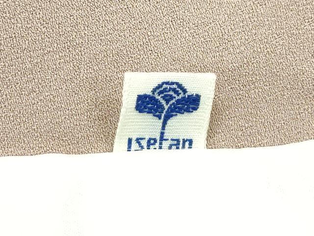 平和屋着物▽訪問着　単衣　訪問着　刺繍　草花文　たたき染め　金彩　銀煤竹色地　伊勢丹扱い　正絹　逸品　CABF4416rv