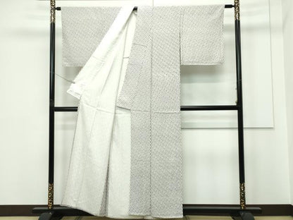 平和屋着物▽上質な小紋　単衣　小花文　正絹　逸品　未使用　CABF4417rv