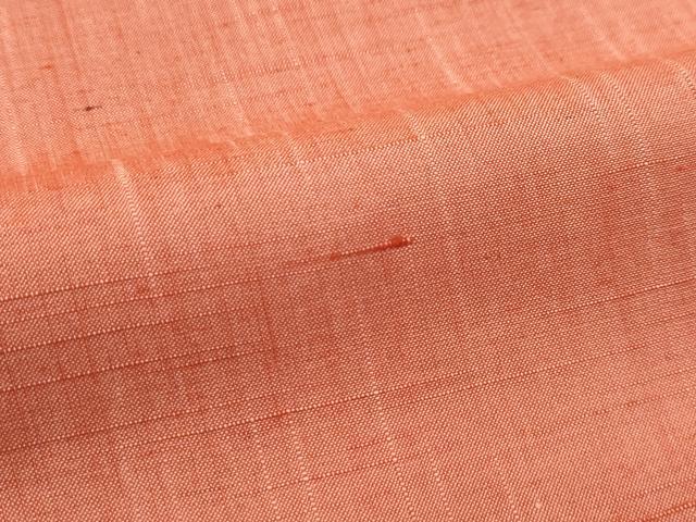 平和屋着物▽上質な紬　単衣　紅樺色　正絹　逸品　CABF4419rv