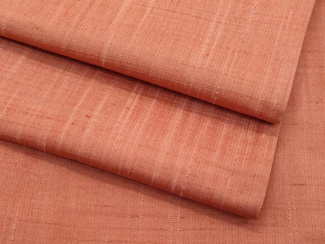 平和屋着物▽上質な紬　単衣　紅樺色　正絹　逸品　CABF4419rv