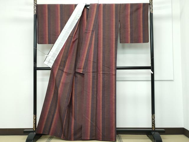 平和屋着物▽上質な紬　単衣　珈琲染　間道　正絹　逸品　CABF4422rv 平和屋着物▽上質な紬 単衣 珈琲染 間道 正絹 逸品 CABF4422rv - メルカリ