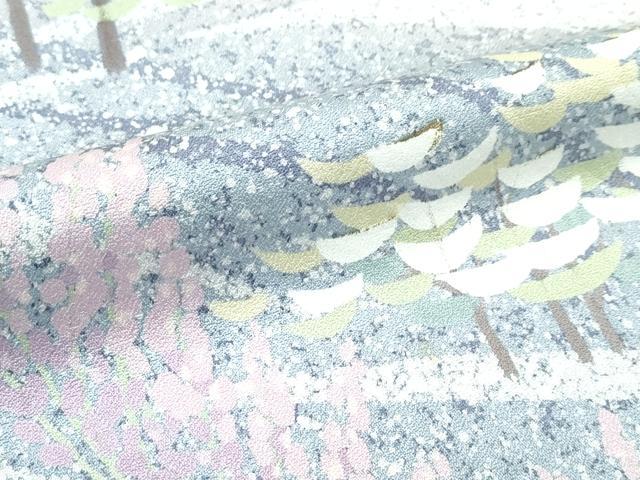 平和屋着物▽訪問着　単衣　訪問着　作家物　樹林花文　暈し染め　正絹　逸品　CABF4423rv