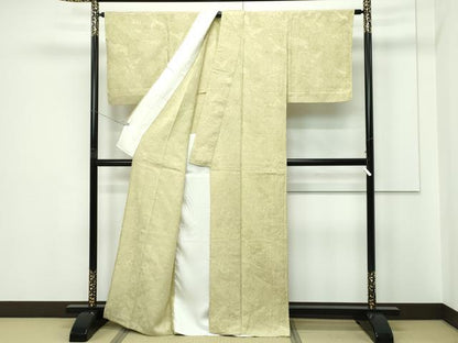 平和屋着物▽上質な小紋　単衣　辻が花地紋　正絹　逸品　CABF4425rv