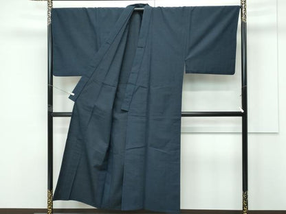 平和屋着物▽男性　しょうざん　京結城　単衣　アンサンブル　濃紺地　証紙付き　逸品　CABF4426rv
