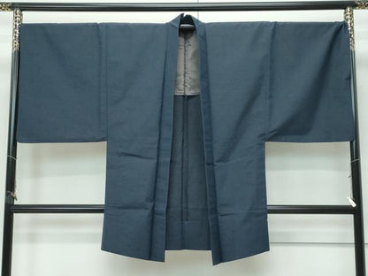 平和屋着物▽男性　しょうざん　京結城　単衣　アンサンブル　濃紺地　証紙付き　逸品　CABF4426rv