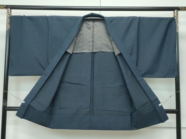 平和屋着物▽男性　しょうざん　京結城　単衣　アンサンブル　濃紺地　証紙付き　逸品　CABF4426rv