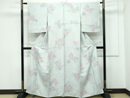 平和屋着物▽上質な小紋 単衣 花尽くし 正絹 逸品 CABF4431rv